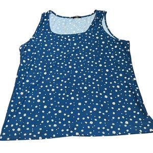Blue Flowered Tank Top